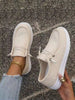 Women's Tennis Canvas Shoes, Solid Color Lightweight Athletic Shoes, Women's Non-Slip Casual Loafers, Exclusive Tennis-Style Flat Shoes